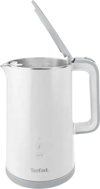 Tefal Sense KO693110 Electric Kettle, 1.5L, 1800W, 5 Temperature Levels (40-100°C), Digital Display, Stainless Steel Interior, White, Boil-Dry Protection