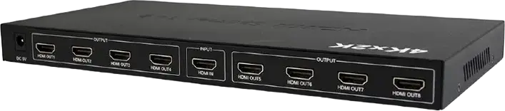 HDMI сплиттер Cablexpert DSP-8PH4-03 1x4K Ultra HD 3840x2160@30Hz на 8x HDMI выходов, металлический корпус, выключатель питания и LED-индикаторы, черный