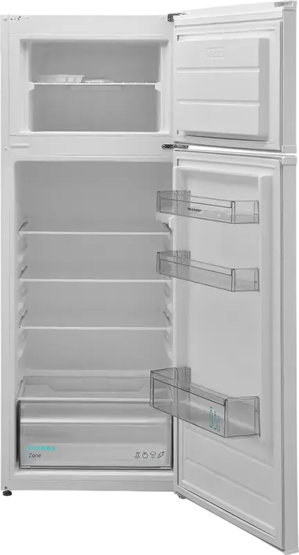 Sharp SJ-FTB01ITXWE-EU Free-standing Combi Refrigerator, 213L Total Net Volume, Top Freezer, Energy Class E, White, 145x54x56.5 cm, LED Lighting