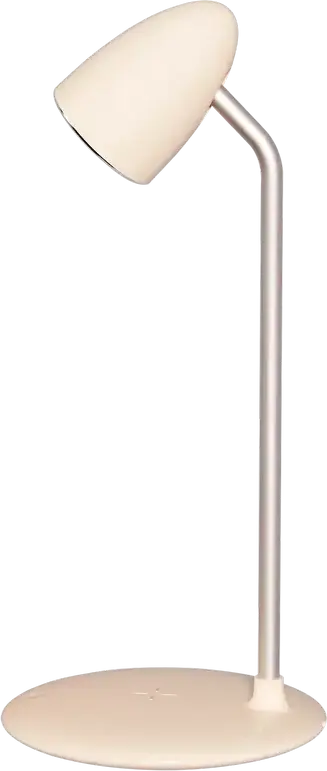 Lampa de birou LED Proove Modern, 10W, 36 diode, 3 nivele de luminozitate, 4000K Alb Cald, Incarcator Wireless 15W, USB Type-C, Plastic ABS, Bej