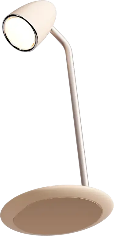 Lampa de birou LED Proove Modern, 10W, 36 diode, 3 nivele de luminozitate, 4000K Alb Cald, Incarcator Wireless 15W, USB Type-C, Plastic ABS, Bej