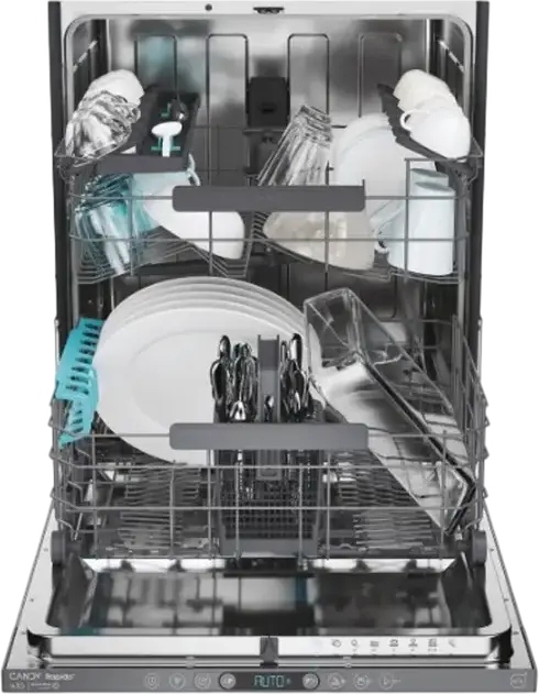 Candy RapidÓ CI 6C4F0MA1 Fully Built-in Dishwasher, 16 Place Settings, Energy Class C, Inverter Motor, hOn Wi-Fi Control, LED Display, White