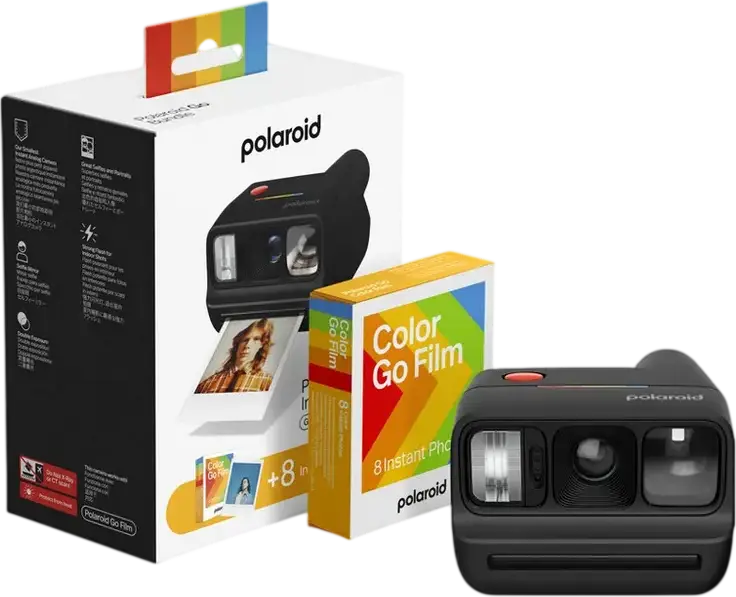 Camera Instant Polaroid Go Generation 3, USB Type-C, Oglinda pentru Selfie, Mod Dubla Expunere, Obiectiv si Bliț Imbunatatite, cu Film Color și Hârtie Foto