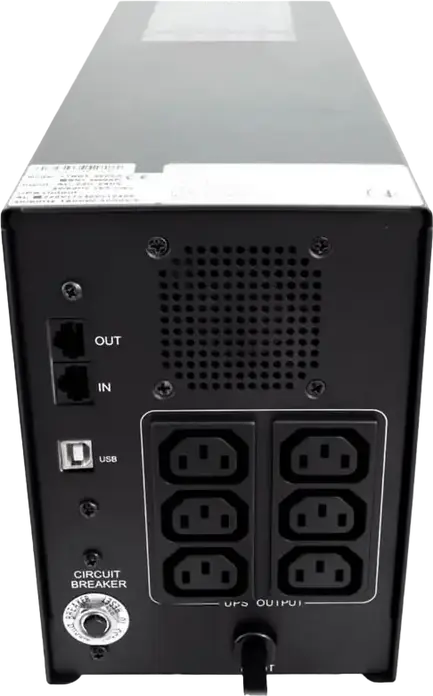 Powercom Black Knight Pro BNT-3000AP Line-Interactive UPS 3000VA/1800W Tower Sine Wave 6x IEC C13 USB RJ45 Protection Black