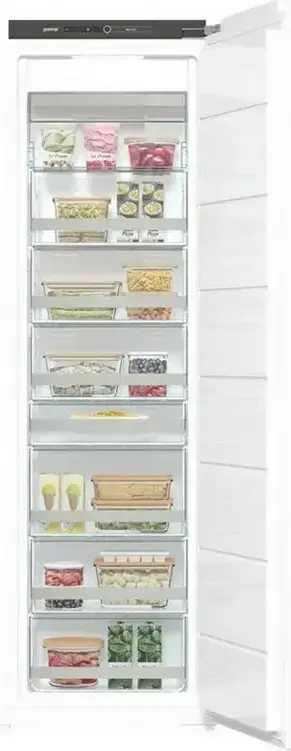 Встраиваемый морозильный шкаф Gorenje FNI518EA1, No Frost, полезный объем 212 л, 8 отделений, инверторный компрессор, XXL SpaceBox, LED-дисплей, белый, 177.2 см