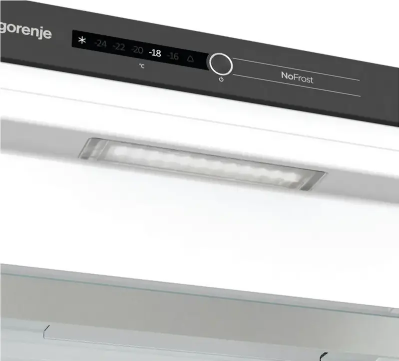Встраиваемый морозильный шкаф Gorenje FNI518EA1, No Frost, полезный объем 212 л, 8 отделений, инверторный компрессор, XXL SpaceBox, LED-дисплей, белый, 177.2 см