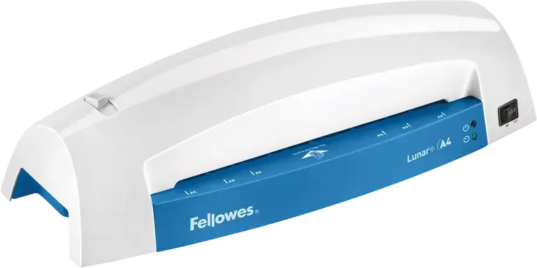 Fellowes Lunar+ A4 Laminator, 80-125 Micron Pouch Compatibility, Jam Release Trigger, 30 cm/min Speed, White, 5744601