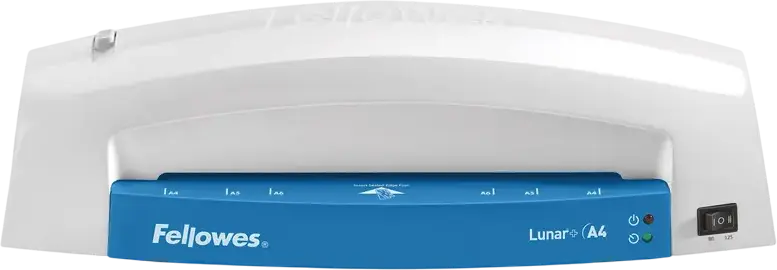 Fellowes Lunar+ A4 Laminator, 80-125 Micron Pouch Compatibility, Jam Release Trigger, 30 cm/min Speed, White, 5744601