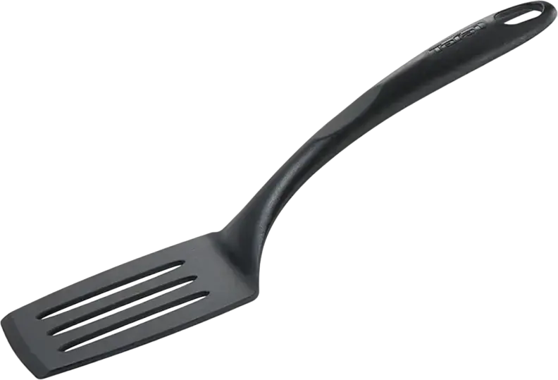 Tefal Bienvenue 2745112 Slotted Kitchen Spatula, Heat Resistant Plastic, 27 cm, Black, Dishwasher Safe