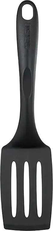 Tefal Bienvenue 2745112 Slotted Kitchen Spatula, Heat Resistant Plastic, 27 cm, Black, Dishwasher Safe