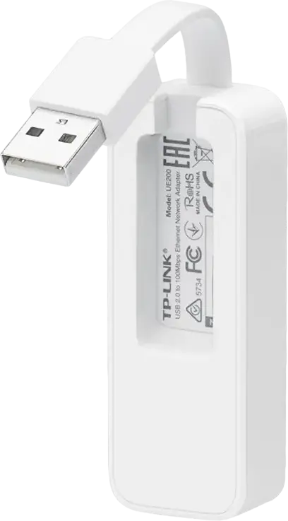 Adaptor Retea TP-Link UE200 USB 2.0 la Ethernet 100Mbps, Design Compact Portabil cu Cablu Pliabil, Plug and Play, Windows, Mac OS, Linux