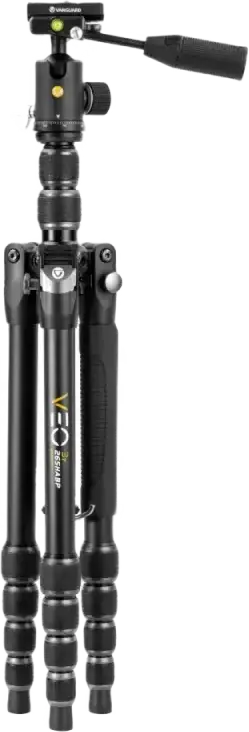 Vanguard VEO 3T 265HABP 4-in-1 Travel Tripod Monopod, Aircraft Aluminum, 166.5cm Max Height, 12kg Load, VEO 2 BP-120T Ball Head, Black