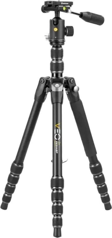 Vanguard VEO 3T 265HABP 4-in-1 Travel Tripod Monopod, Aircraft Aluminum, 166.5cm Max Height, 12kg Load, VEO 2 BP-120T Ball Head, Black