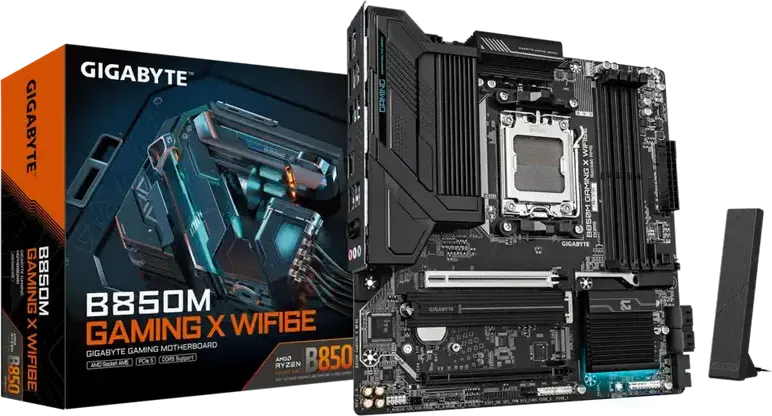 Placa de baza Gigabyte B850M GAMING X WIFI6E, Socket AMD AM5, Chipset B850, DDR5 SDRAM pana la 8200MHz OC, M.2 PCIe Gen5, Micro-ATX, Wi-Fi 6E, Bluetooth 5.3