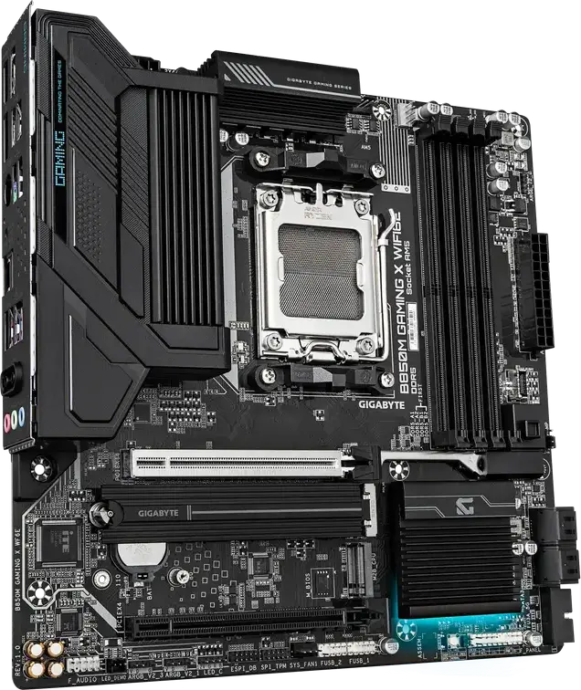 Placa de baza Gigabyte B850M GAMING X WIFI6E, Socket AMD AM5, Chipset B850, DDR5 SDRAM pana la 8200MHz OC, M.2 PCIe Gen5, Micro-ATX, Wi-Fi 6E, Bluetooth 5.3