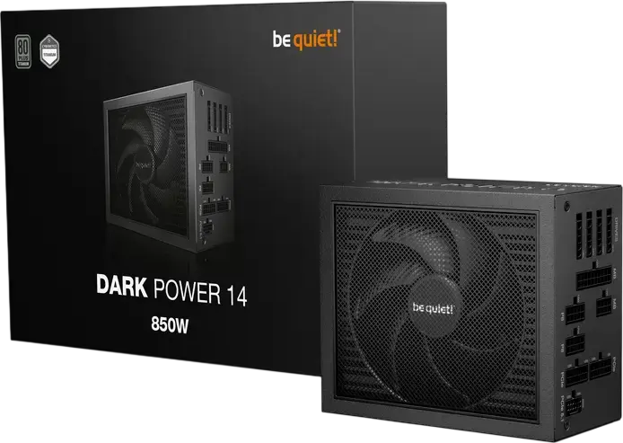 be quiet! Dark Power 14 850W ATX 3.1 Power Supply, 80 PLUS Titanium, Fully Modular, PCIe 5.1 12V-2x6, Silent Wings 135mm Fan, Black