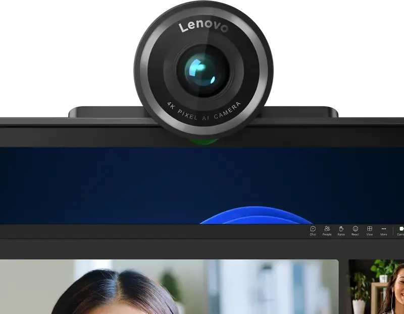 Lenovo 4K Pro Webcam 4XC1Q25246, 3840x2160 UHD, Sony STARVIS2 Sensor, AI Auto Focus, Adjustable FOV 65-90°, HDR, Noise Cancellation, USB-C, Black