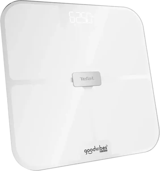 Tefal BM9740F0 Goodvibes Sport Smart Body Scale, White, Tempered Glass, Bluetooth, 17 Body Composition Indicators, 200kg Capacity, App Integration
