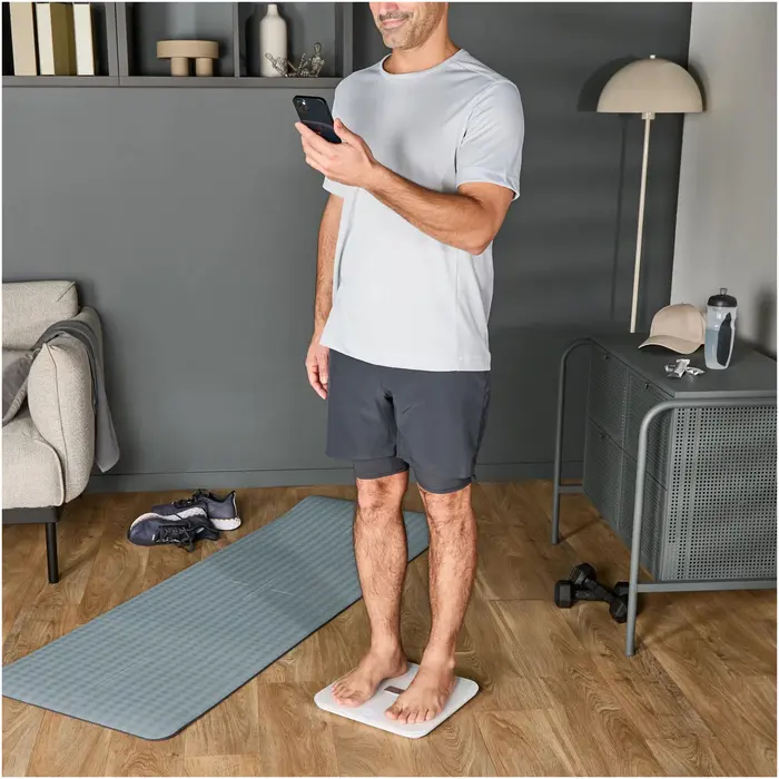 Tefal BM9740F0 Goodvibes Sport Smart Body Scale, White, Tempered Glass, Bluetooth, 17 Body Composition Indicators, 200kg Capacity, App Integration
