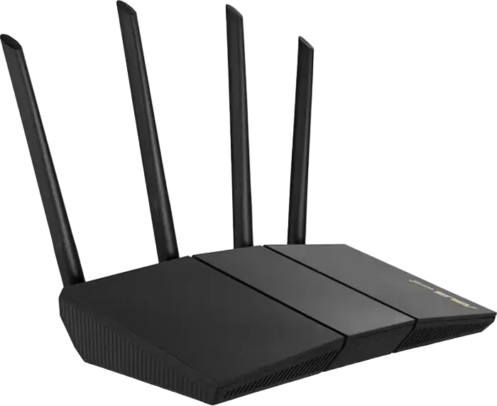 Роутер ASUS RT-AX57 AX3000 Dual Band WiFi 6, четырехъядерный процессор 1.7 ГГц, 256 МБ ОЗУ, гигабитные порты WAN/LAN, AiMesh, защита WPA3, черный