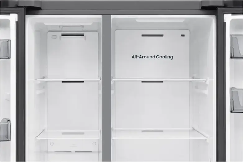 Samsung Bespoke AI RS70F65QEFEO Side-by-Side Refrigerator, 659L Net Volume, SpaceMax, No Frost, Digital Inverter, Wi-Fi SmartThings, Black