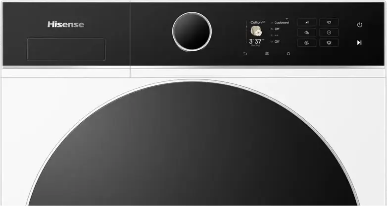 Uscator cu pompa de caldă Hisense DH5I804BWCD 8kg, Clasa Energetică C, Motor Inverter, WiFi ConnectLife, Senzori Auto Dry, Tambur Inox, Alb/Negru