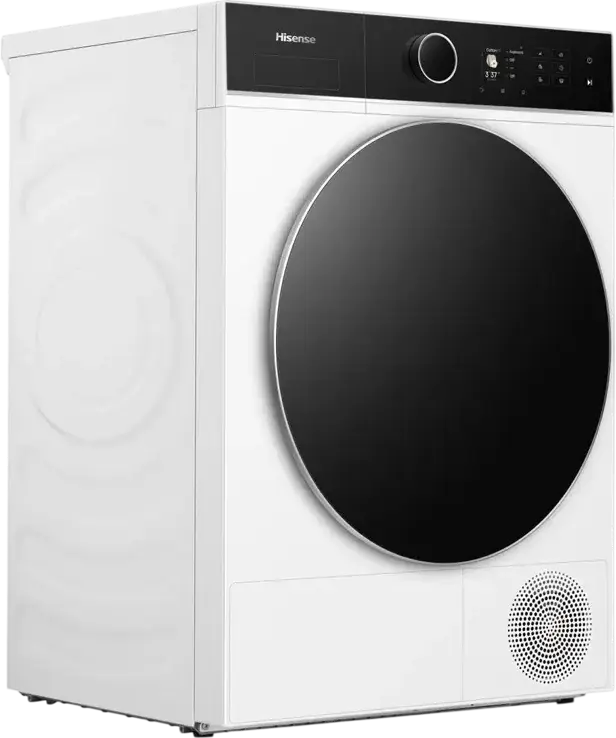 Uscator cu pompa de caldă Hisense DH5I804BWCD 8kg, Clasa Energetică C, Motor Inverter, WiFi ConnectLife, Senzori Auto Dry, Tambur Inox, Alb/Negru