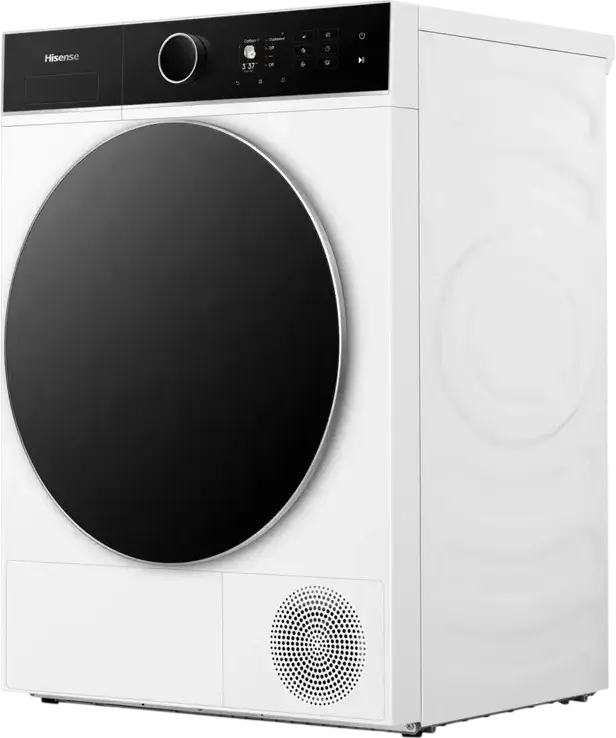 Uscator cu pompa de caldă Hisense DH5I804BWCD 8kg, Clasa Energetică C, Motor Inverter, WiFi ConnectLife, Senzori Auto Dry, Tambur Inox, Alb/Negru