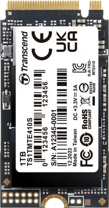 SSD Transcend MTE410S 1024GB M.2 2242 NVMe PCIe 4.0 x4, 3D NAND, Citire pana la 5000MB/s, Scriere pana la 3500MB/s, Criptare Hardware