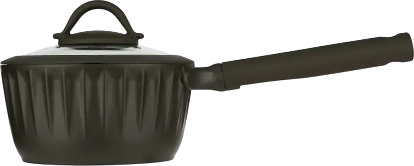 Resto Ascella 94000 Saucepan with Glass Lid, 1.4L, 16cm, Recycled Die-Cast Aluminium, Pfluon Non-Stick Coating, Induction Base, Eco-Friendly