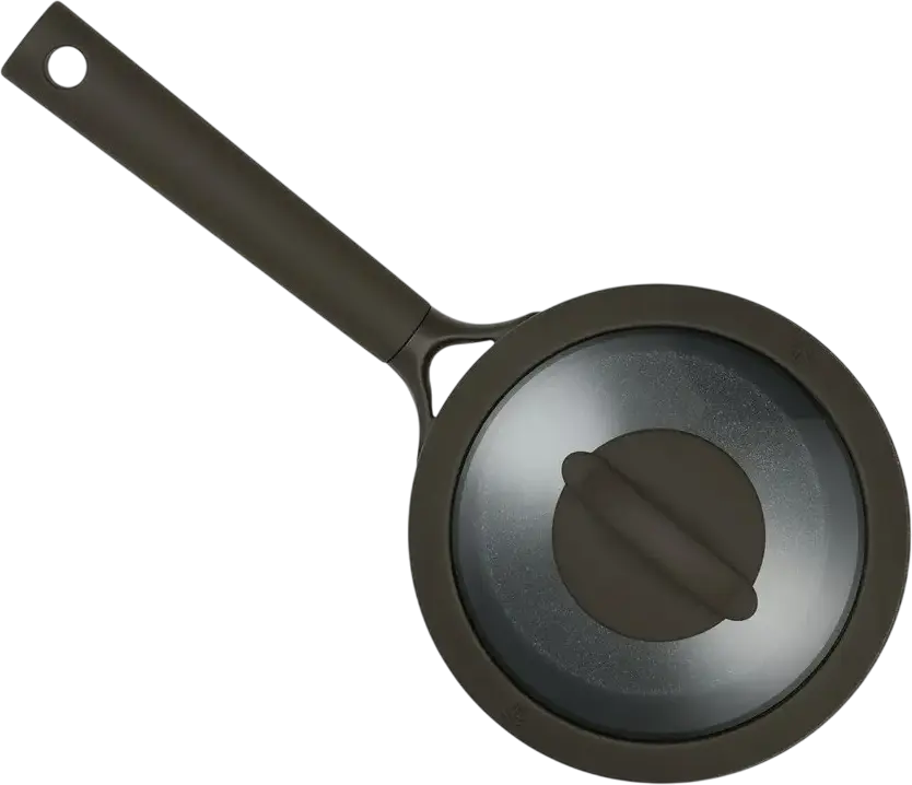Resto Ascella 94000 Saucepan with Glass Lid, 1.4L, 16cm, Recycled Die-Cast Aluminium, Pfluon Non-Stick Coating, Induction Base, Eco-Friendly