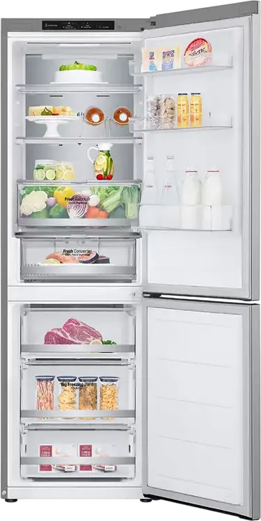 LG GBV7180CPY Free-standing Combi Refrigerator, Bottom Freezer, No Frost, Inverter Linear Compressor, Door Cooling+, 344L Total Volume, Silver