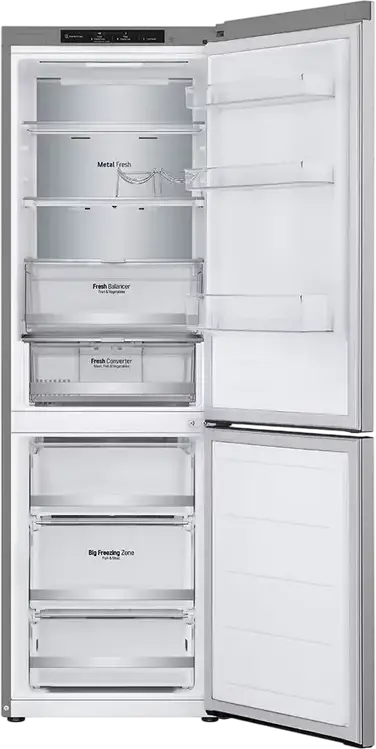 LG GBV7180CPY Free-standing Combi Refrigerator, Bottom Freezer, No Frost, Inverter Linear Compressor, Door Cooling+, 344L Total Volume, Silver