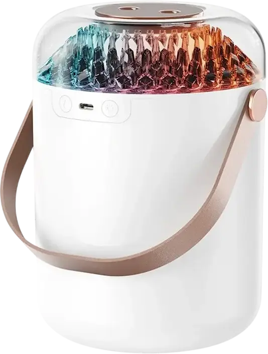 Umidificator de Aer Ultrasonic XO HF13, Rezervor 1.5L, Dubla Pulverizare 80-100ml/h, Iluminare RGB LED, Afisaj Digital, Portabil cu Incarcare USB Type-C