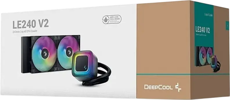 Deepcool LE240 V2 Black AIO Liquid CPU Cooler, 240mm Aluminum Radiator, Dual 120mm PWM Fans, ARGB Lighting, Intel LGA 1851/1700/1200/115x, AMD AM5/AM4
