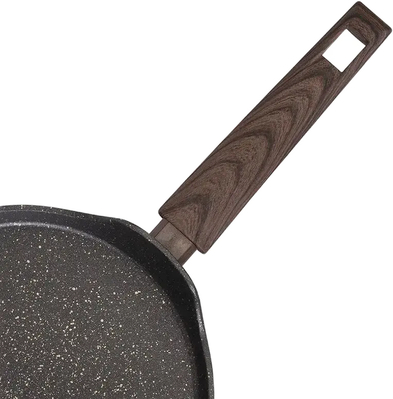 Resto 93025 Carina Pancake Pan 24 cm, Forged Aluminum with 4-Layer PFLUON Non-Stick Marble Coating, Induction Compatible, Soft-Touch Handle, Black