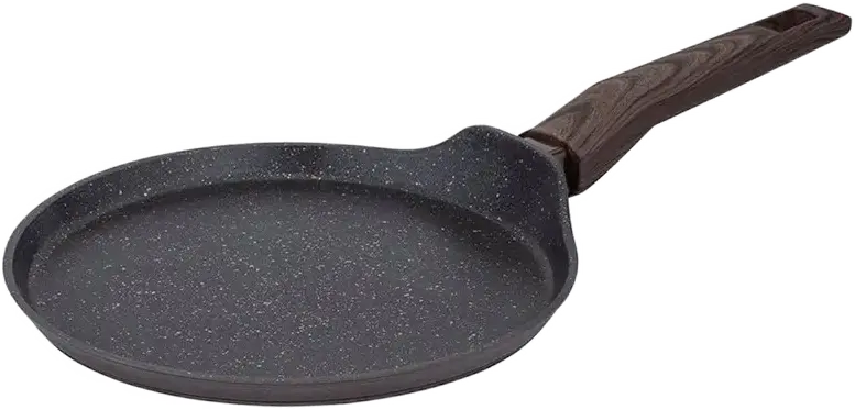 Resto 93025 Carina Pancake Pan 24 cm, Forged Aluminum with 4-Layer PFLUON Non-Stick Marble Coating, Induction Compatible, Soft-Touch Handle, Black