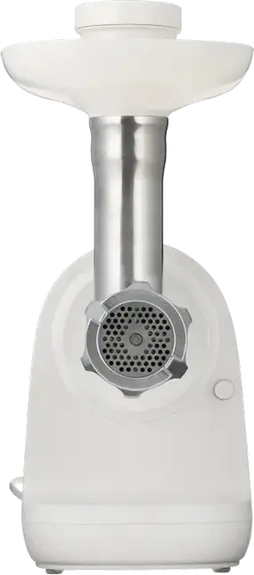 Masina de macinat carne Panasonic MK-GX1700, Putere Maxima 1700W, Capacitate 3kg/min, Lame din Otel Inoxidabil, Functie Reverse, 3 Discuri, Alb