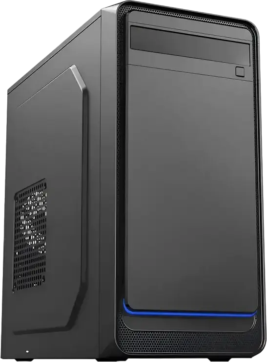 Carcasa PC Mini-Tower Sohoo 6503BK, Micro-ATX, Mini-ITX, Negru, Otel SPCC/SGCC, Banda LED, 5.25" ODD, 2x3.5" HDD, 3x2.5" SSD, PSU ATX Superior