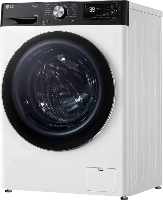 LG F4WR711S3HA Front-Load Washing Machine, 11 kg, AI Direct Drive Inverter, TurboWash 360, ThinQ WiFi, Energy Class A, 1400 rpm, White/Black