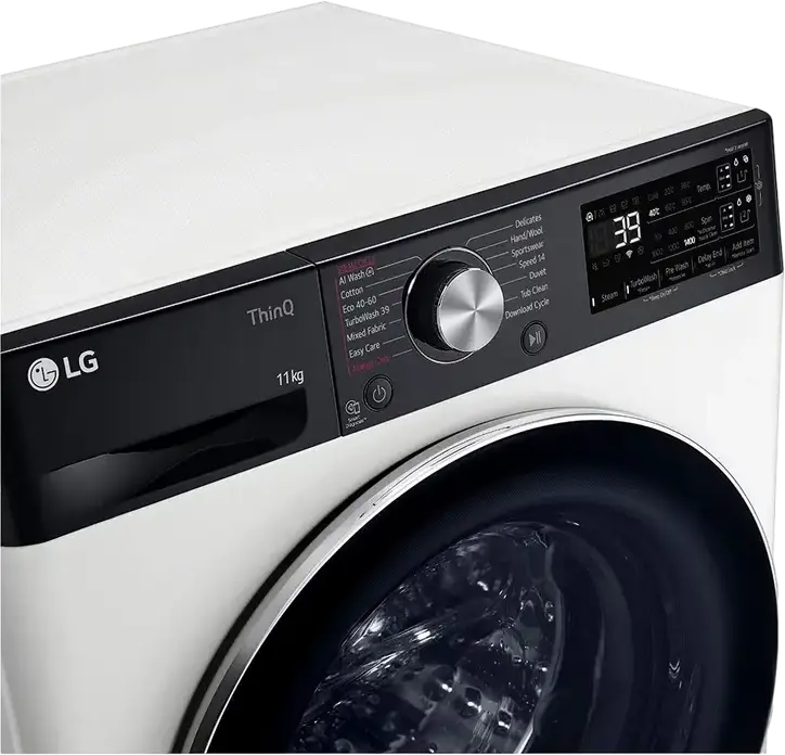 LG F4WR711S3HA Front-Load Washing Machine, 11 kg, AI Direct Drive Inverter, TurboWash 360, ThinQ WiFi, Energy Class A, 1400 rpm, White/Black