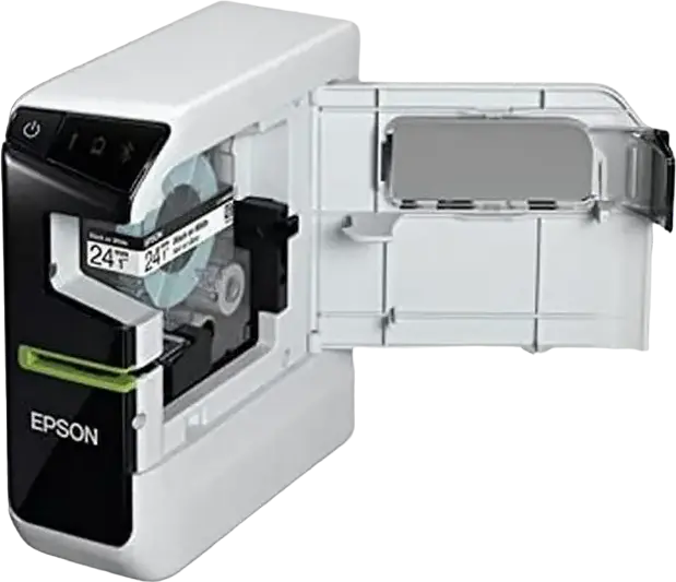 Epson LabelWorks LW-600P Portable Label Printer, Thermal Transfer, 180 dpi, 6-24mm Tape Width, Bluetooth, USB, Automatic Cutter, White