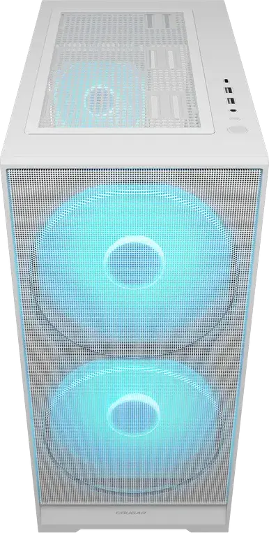 Cougar Airface 180 Mid Tower Gaming Case, White, 2x 180mm ARGB PWM Fans, ATX Support, Vertical GPU, USB 3.2 Gen 2 Type-C, RGB Sync Hub