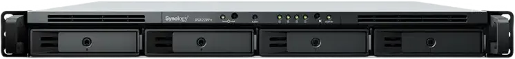 Сетевое хранилище Synology RS822RP+ RackStation 1U, 4 отсека, AMD Ryzen V1500B 2.2ГГц, 2ГБ DDR4 ECC, резервный блок питания, 4x 1GbE LAN, PCIe Gen3