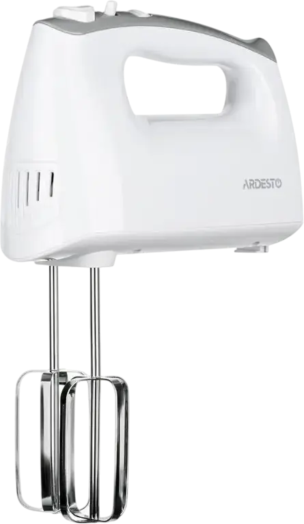 Ardesto HMK-4006W Hand Mixer 400W, 5 Speed Settings with Turbo Mode, Plastic Housing, Includes Beaters and Dough Hooks, White