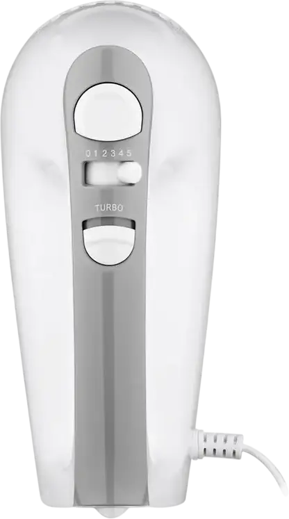 Ardesto HMK-4006W Hand Mixer 400W, 5 Speed Settings with Turbo Mode, Plastic Housing, Includes Beaters and Dough Hooks, White