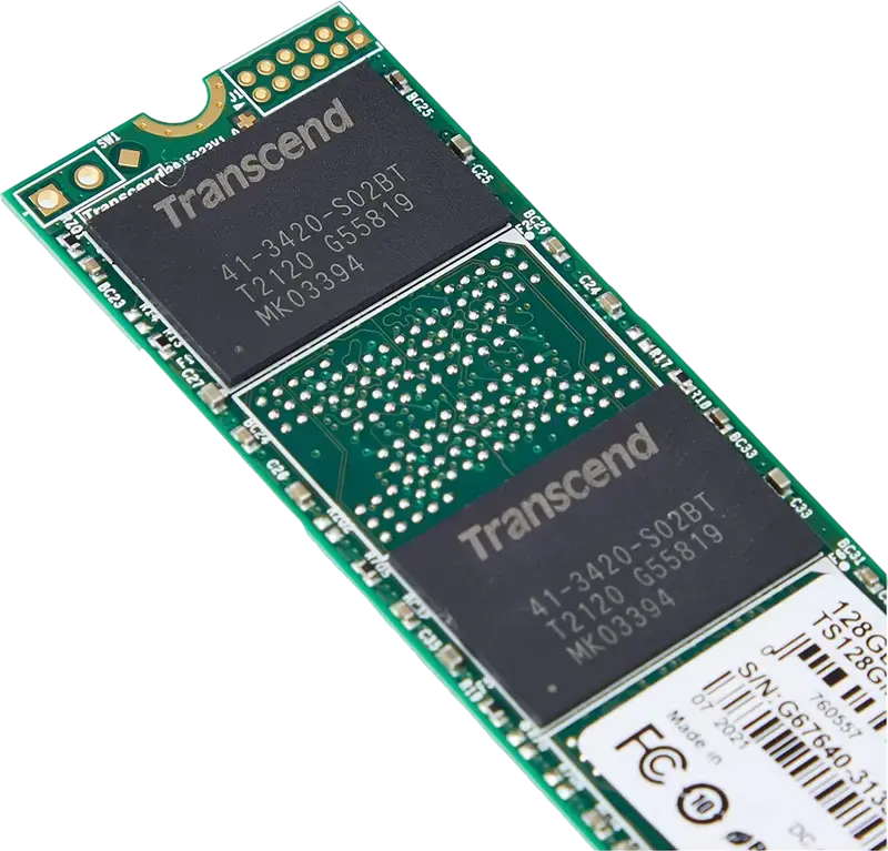 Transcend 110S PCIe NVMe M.2 2280 SSD 128GB TS128GMTE110S 3D NAND TLC Gen3 x4 Read 1700MB/s Write 1400MB/s with LDPC and S.M.A.R.T.