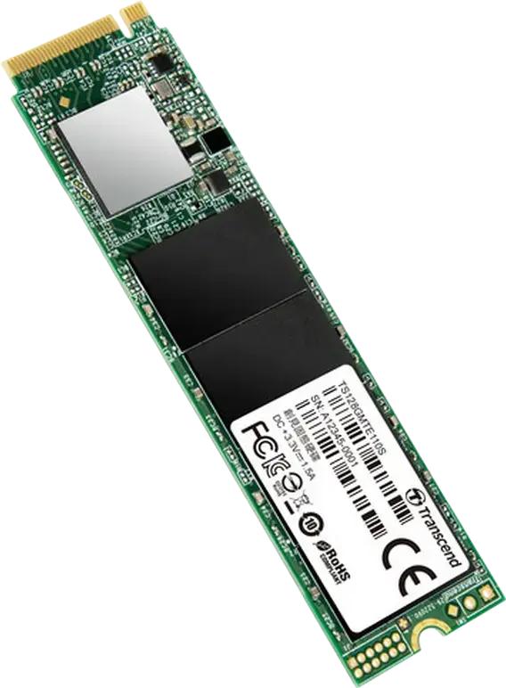 Transcend 110S PCIe NVMe M.2 2280 SSD 128GB TS128GMTE110S 3D NAND TLC Gen3 x4 Read 1700MB/s Write 1400MB/s with LDPC and S.M.A.R.T.