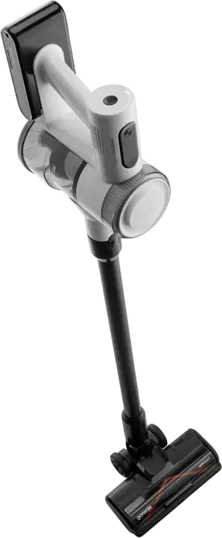 Aspirator Vertical si Portabil 2-in-1 Gorenje SVC222230AEW, Fara Fir, Baterie Li-Ion, Periuta Turbo, Iluminare LED, Containor Praf 0.7L, Alb/Negru