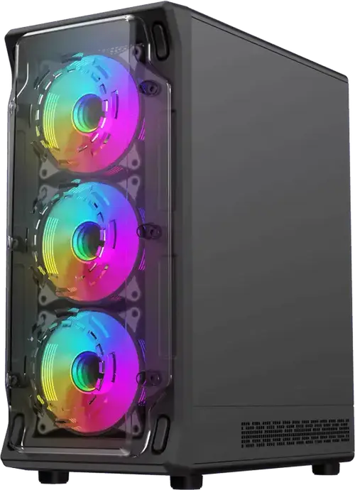 Carcasa Gaming Gamemax Starlight 2 AB Midi Tower, Negru, Sticla Temperata, EATX/ATX/M-ATX/ITX, 6 Ventilatoare 120mm Incluse, Type-C, Otel SPCC